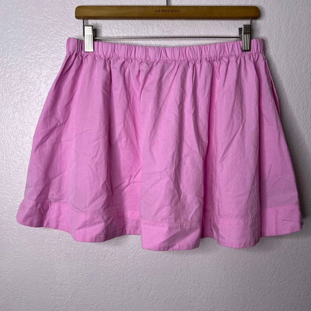 Free People Free-est Pink Cotton Mini Skirt Women Size XL Elastic Waist Pockets